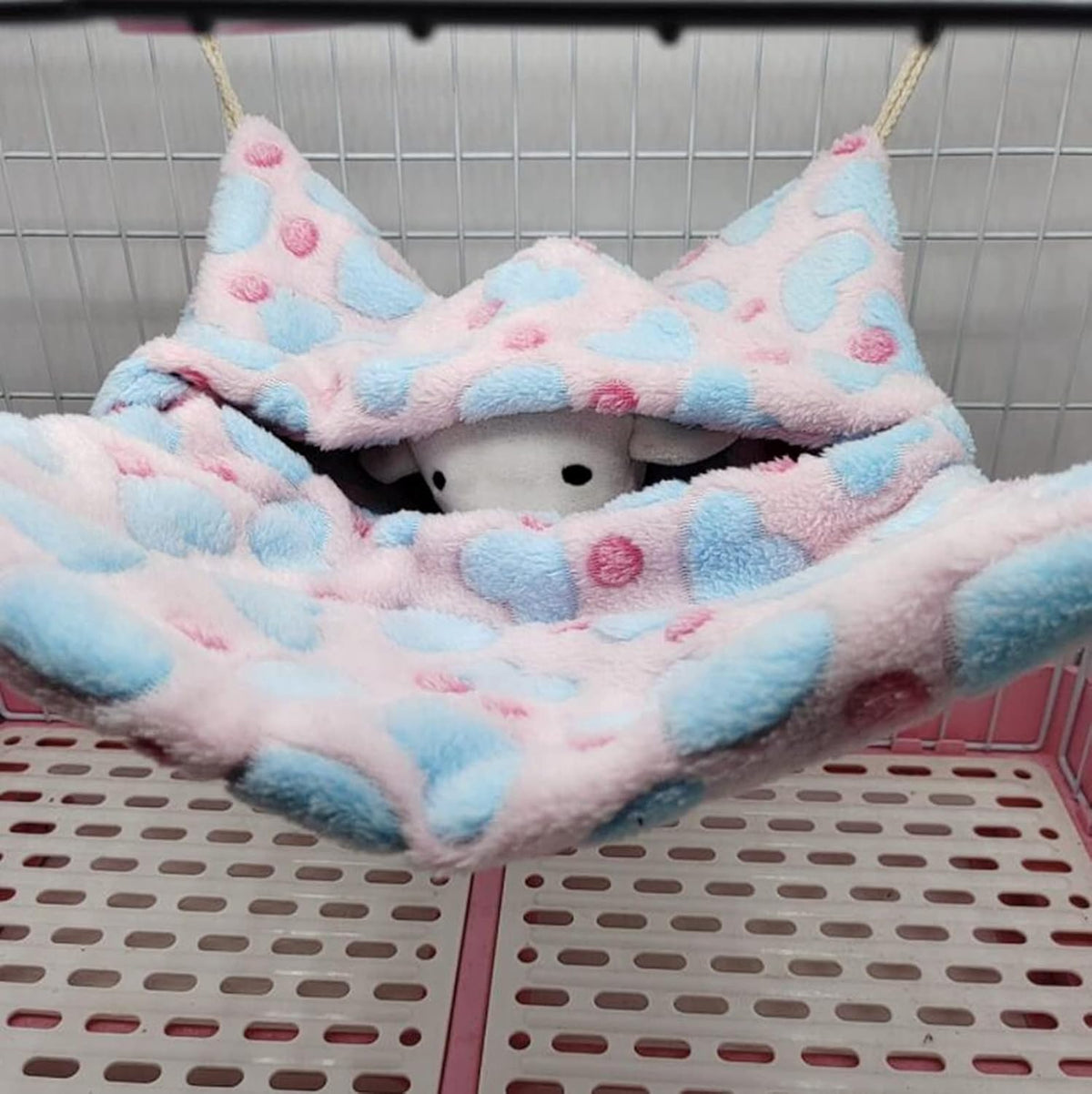 Small Animal Hanging Hammock, Pet Hanging Nap Sack Sleep Bag Bed, Cage Hammock Beds for Ferret Guinea-Pig Sugar Glider Hamster Rat Mice Chinchilla Flying Gerbil and Squirrel (Pink)