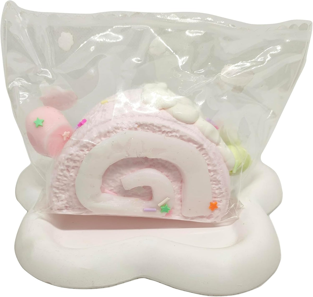 Animal Taba Squishy, Pink Strawberry Cake Roll, Handmade Silicone Packing Seal Toy, Kawaii Style Gift Packaging, Halloween Decorative Keychain (1 Pc)