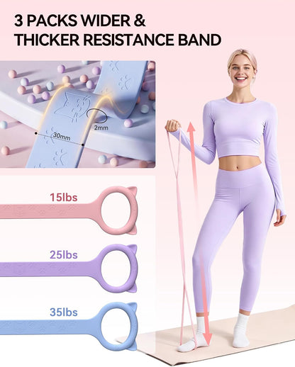 Figure 8 Resistance Bands with Handles,Silicone Exercise Band Set