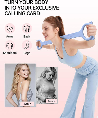 Figure 8 Resistance Bands with Handles,Silicone Exercise Band Set