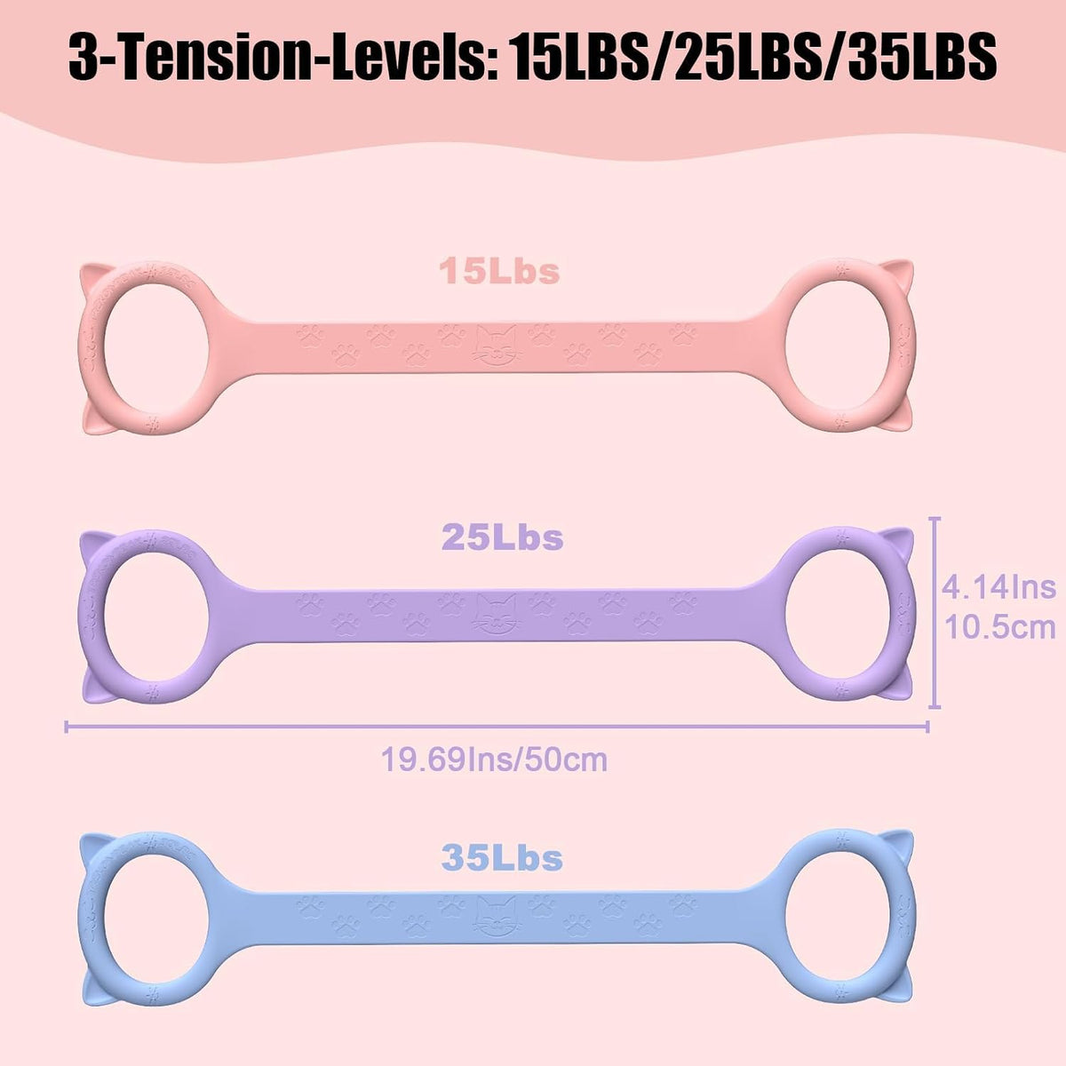 Figure 8 Resistance Bands with Handles,Silicone Exercise Band Set