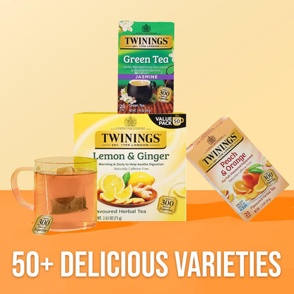 Peach & Orange Herbal Tea Individually Wrapped Bags, 20 Count (Pack of 1), Juicy & Fruity, Naturally Caffeine-Free, Enjoy Hot or Iced, 20 Teabags