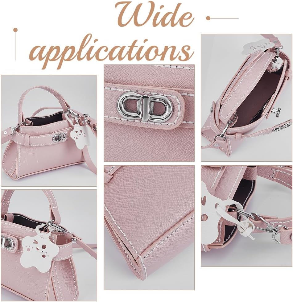 DIY Handmade Bucket Bag Making Kits, Imitation Leather Crossbody Handbag Making Set DIY Women Handbag Sewing Craft Material Kit for DIY Craft Bag Making Accessories, 7.8x2.7x4.7 Inch, Pink