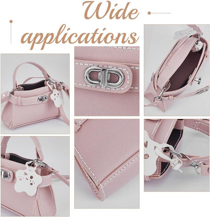 DIY Handmade Bucket Bag Making Kits, Imitation Leather Crossbody Handbag Making Set DIY Women Handbag Sewing Craft Material Kit for DIY Craft Bag Making Accessories, 7.8x2.7x4.7 Inch, Pink