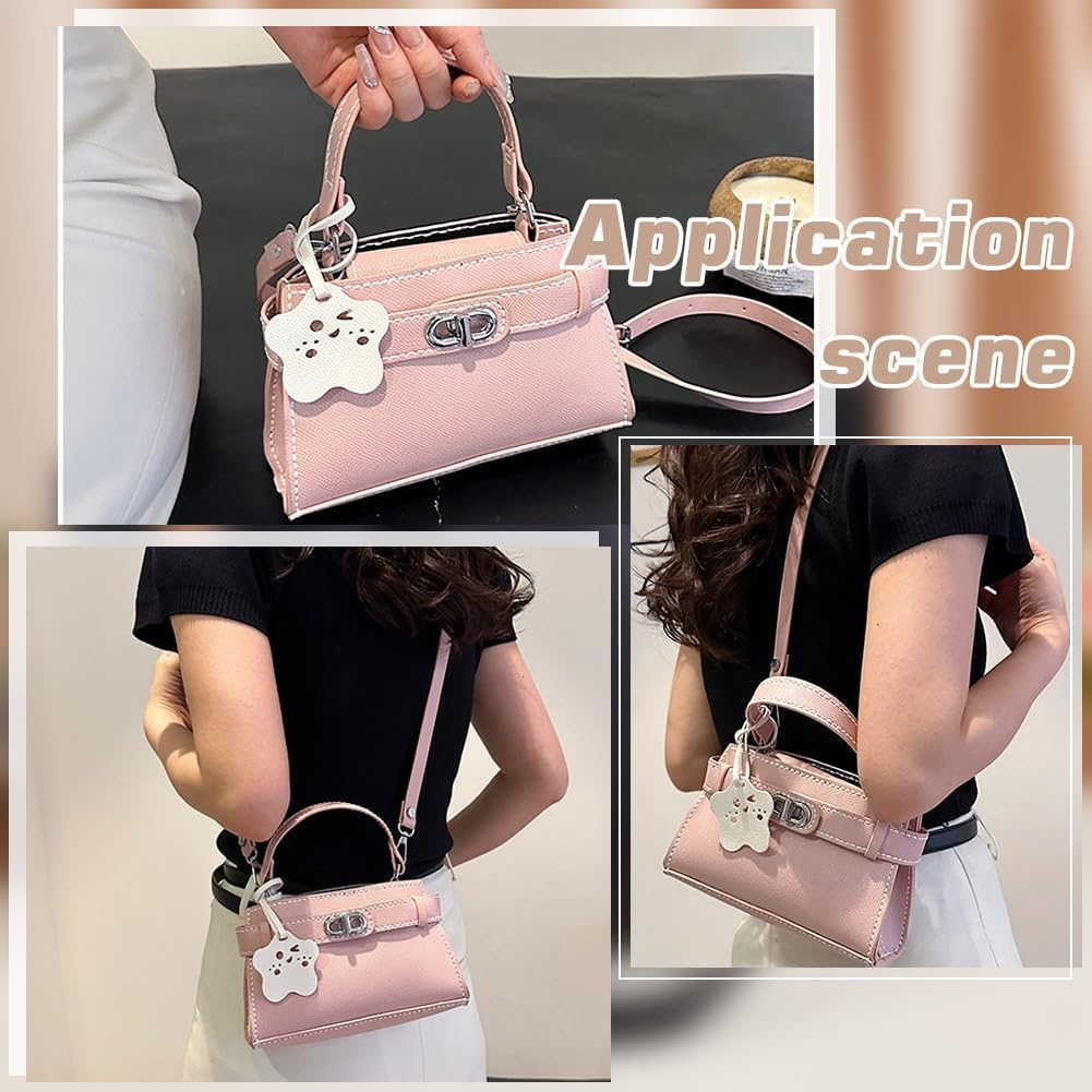 DIY Handmade Bucket Bag Making Kits, Imitation Leather Crossbody Handbag Making Set DIY Women Handbag Sewing Craft Material Kit for DIY Craft Bag Making Accessories, 7.8x2.7x4.7 Inch, Pink