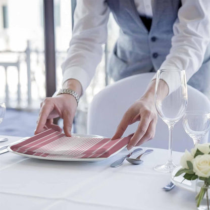 Pink Ombre Stripe Kitchen Dinner Napkins Set of 4, Farmhouse Simple Striped Cloth Washable Table Napkins for Weddings Cocktail Parties Holiday Table Decor 20x20 Inch