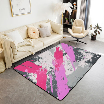 Peach Pink Abstract Area Rug 3x5 Modern Art Geometric Living Room Rugs for Bedroom Minimalist Decor Carpet Soft Lightweight Polyester Bedroom Decor