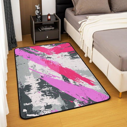 Peach Pink Abstract Area Rug 3x5 Modern Art Geometric Living Room Rugs for Bedroom Minimalist Decor Carpet Soft Lightweight Polyester Bedroom Decor