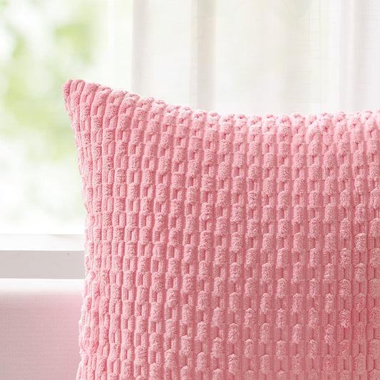 Soft Corduroy 14"x22" Lumbar Pillow Cover 1 Pack, Pink