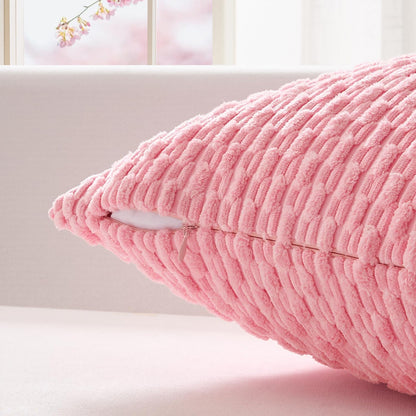 Soft Corduroy 14"x22" Lumbar Pillow Cover 1 Pack, Pink