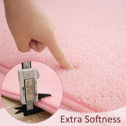 BENRON Soft Rugs for Living Room 5x7 Pink, Minimalist Area Rug for Bedroom