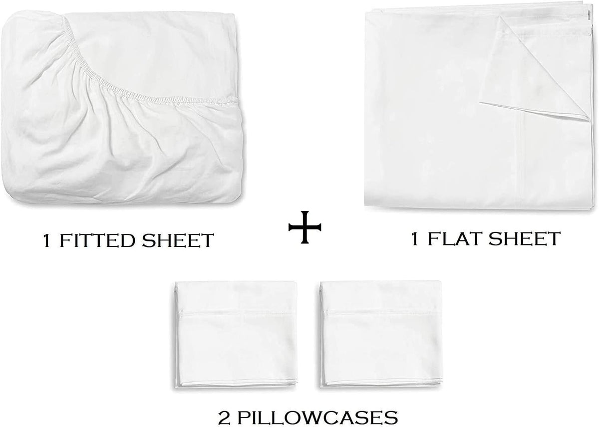 Full Size Sheet Set - 15 Inch Deep Pockets 1000 TC, 4 Piece Sheets Set Breathable & Cooling - Extra Soft, Easy-Fit Bed Sheets - Bedding Sheets & Pillowcases (Full, Peach Stripe)