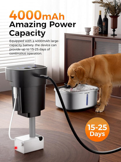 Dog Cat Water Fountain Wireless Stainless Steel Water Fountain for Small Large Dogs, Fresh Flow 10L Dispenser, Doggy Spout Water Bowl,Wider Drinking Area, LED Window, Ultra-Quiet - 1 Filter