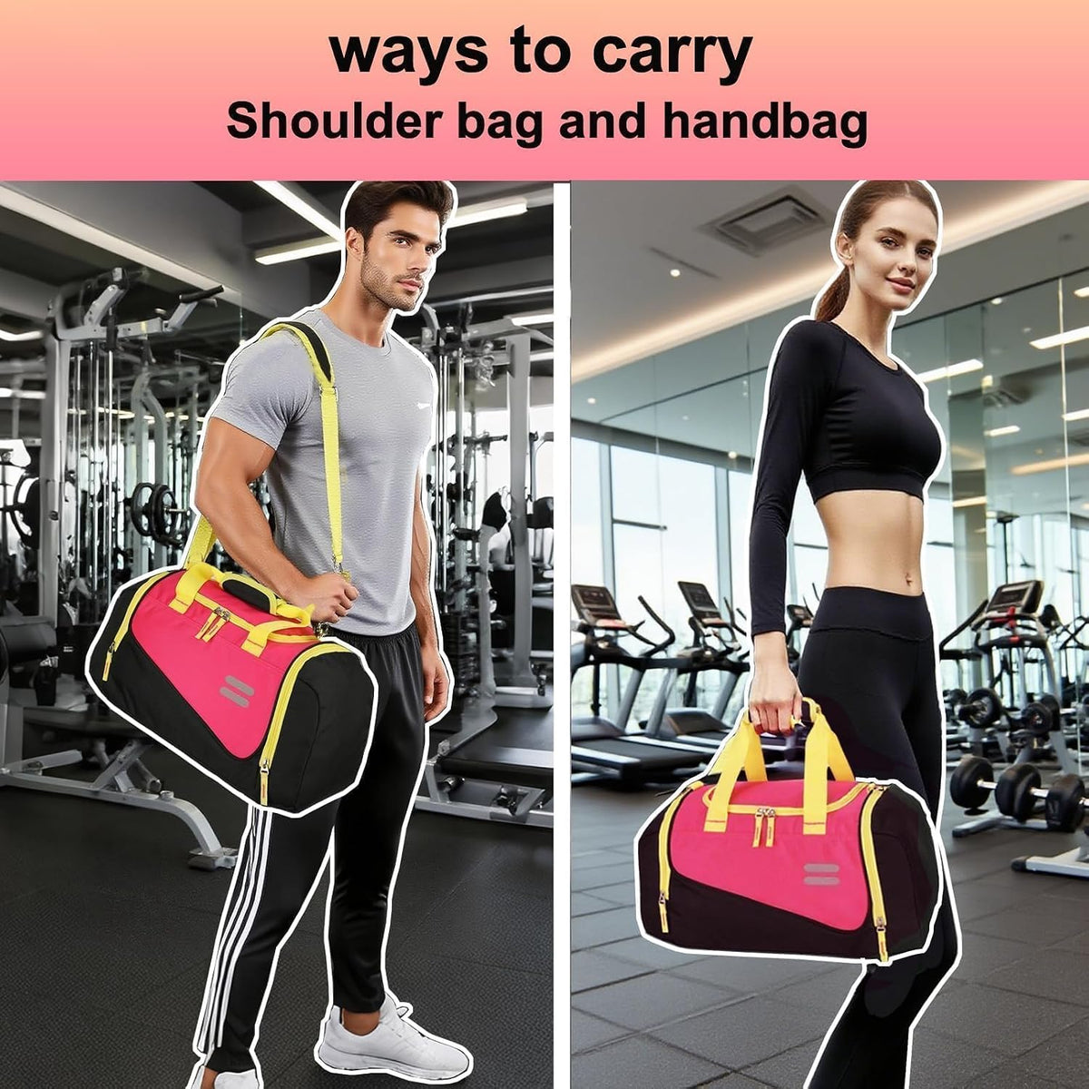 Gym Bag for Men & Women - 30L Duffle Bags with Shoe Compartment