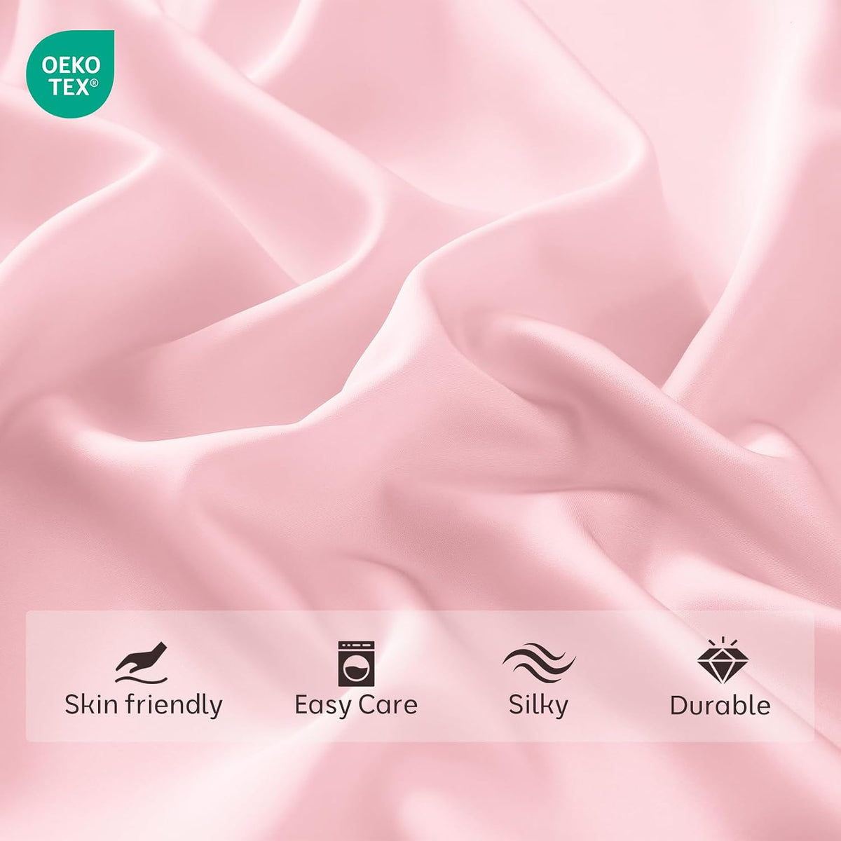 Satin Sheet Sets, 4 Piece Queen Size Silk Like Bed Sheets Set
