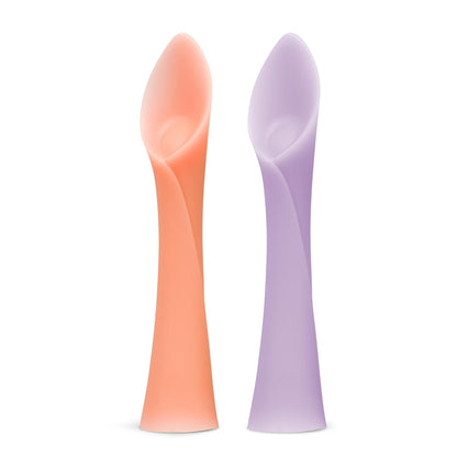Silicone Baby Spoons, Baby Led Weaning, 2pk (Coral/Lilac)