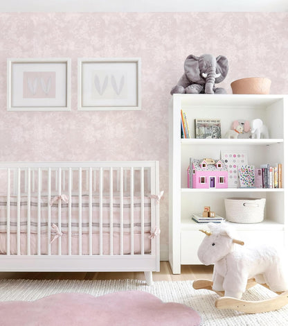 118"x15.7" Pink Wallpaper Embossed Floral Peel and Stick Wallpaper