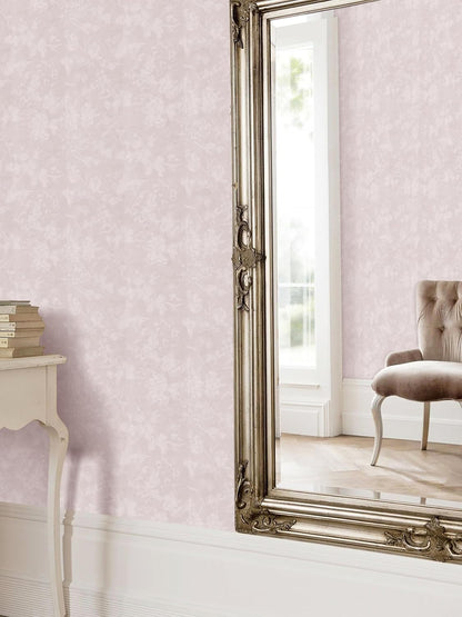 118"x15.7" Pink Wallpaper Embossed Floral Peel and Stick Wallpaper