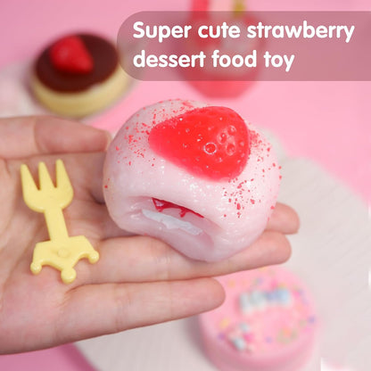 5 Pcs Handmade Taba Squishies Toy, Ultra-Realistic Dessert Cookie Look Sticky Squishy Toys for Stress Relief Squishies Fidget Toys for Party Favors OPP Packaging