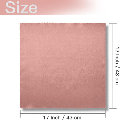 100 Pack Rose Gold Scalloped Satin Napkins 17x17 Inch Wedding