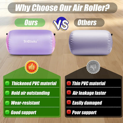 Gymnastics Barrel Inflatable Air Roller Barrel Tumble Track Equipment Octagon Mat for Backhandspring Trainer Yoga Cheerleading Home Use Gym Without Pump
