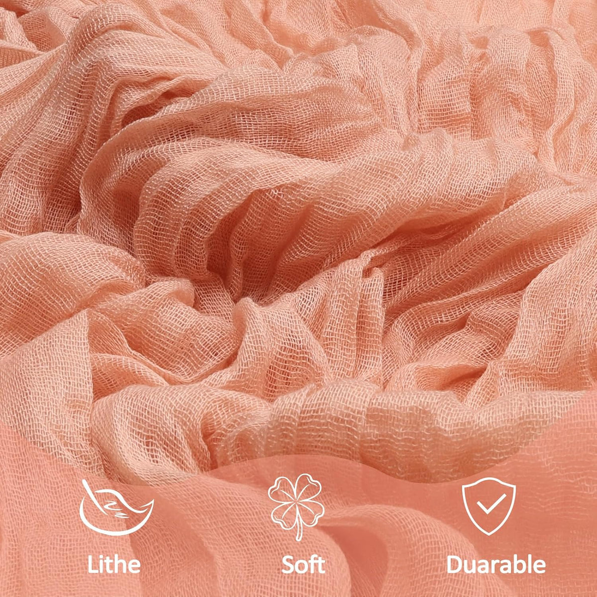 8 Pack 23 x 120 Inch Coral Table Runner 10Ft Cheesecloth