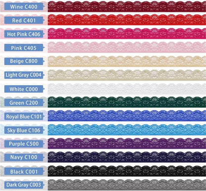 10 Yards 1" Wide Lace Elastic Trim Lace Ribbon Flower Edge Trimming for Sewing Craft Wedding Party Decor Clothes (Pink)