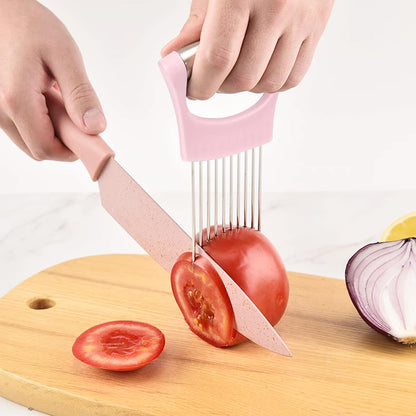 Stainless Steel Onion Holder for Slicing,Onion Slicer Holder,Kitchen Gadget
