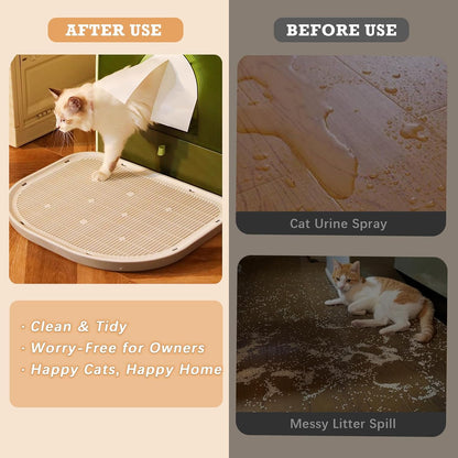 Cat Litter Mat Litter Trapping Mat,19.29"×14.96",Cat Litter Box Mat for Floor,Large Litter Matt for Cat Litter Box,Kitty Litter Mat Catcher,Waterproof Urine Proof,Washable,Easy Clean,Less Waste (Pink)