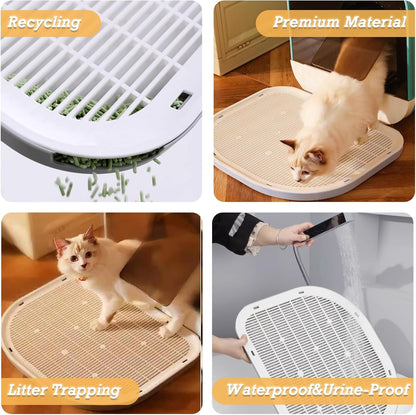 Cat Litter Mat Litter Trapping Mat,19.29"×14.96",Cat Litter Box Mat for Floor,Large Litter Matt for Cat Litter Box,Kitty Litter Mat Catcher,Waterproof Urine Proof,Washable,Easy Clean,Less Waste (Pink)