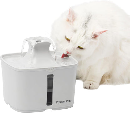 Premier Pet 60 oz. Pet Fountain Automatic Water Fountain for Dogs & Cats