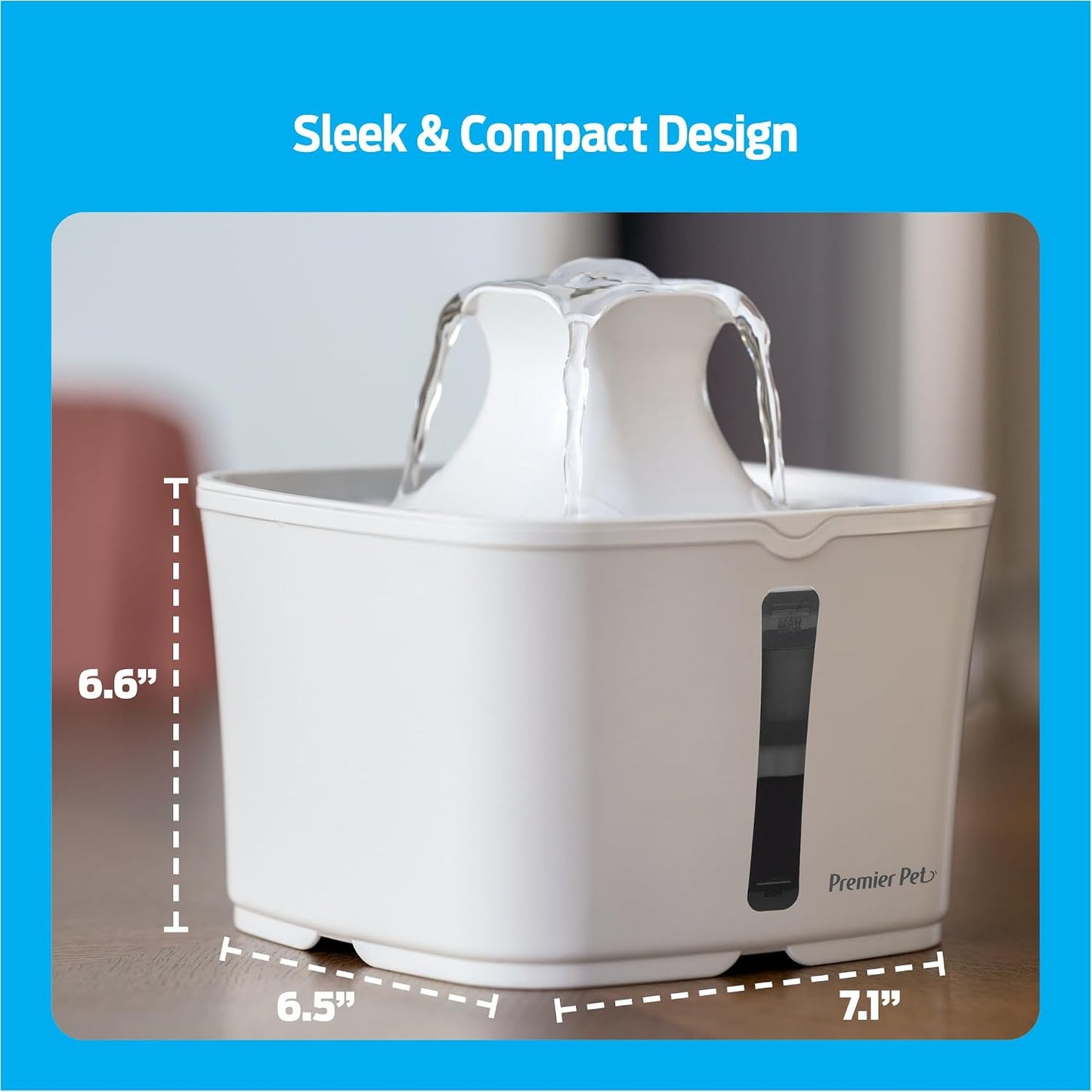Premier Pet 60 oz. Pet Fountain Automatic Water Fountain for Dogs & Cats
