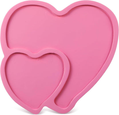 Heart Shaped Plates Cheese Board Charcuterie Boards 9 inch Wood Serving Platters and Trays Salad Plate Dinner Plate Cake Plate Decorative Tray(Pink)