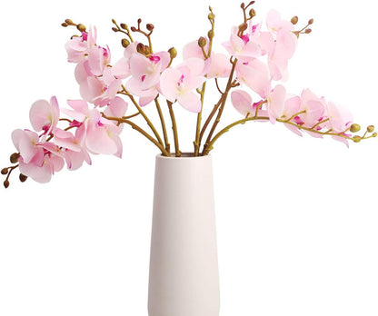Artificial Orchid Faux Flowers Butterfly Orchid 4 Pcs Real Touch Double Branch Silk Flowers (No Vase) for Wedding Home Party Hotel Yard Decoration Restaurant Patio Festive Furnishing (Pink)