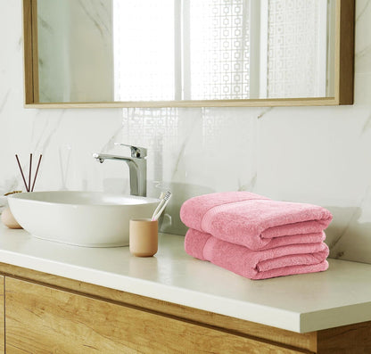 8 Piece Majestic Plush Luxury Towel Set, Cotton, Dusty Pink