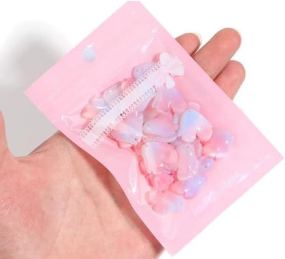 20PCS Cute Pink Jewelry Bags ，Bow Tie Candy Cookies Packing Bags Ornament Beads Storage Pouches Gifts Wrap Cellophane Bags Snack Bag Mylar For Display Storage Small Business Supplies (White-12*18cm)