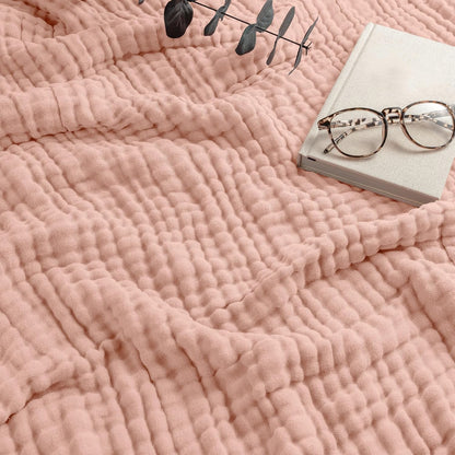 Adult Muslin Blanket 108x90” King Swaddle Blankets, Blush
