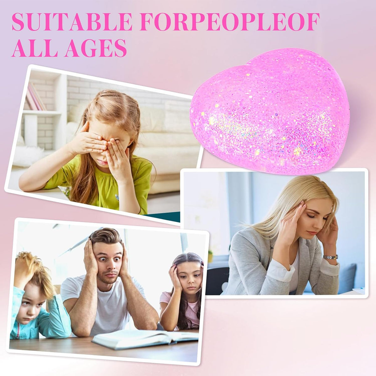Heart Stress Balls Squishy Balls for Adults, Figurines Sensory Fidget Ball