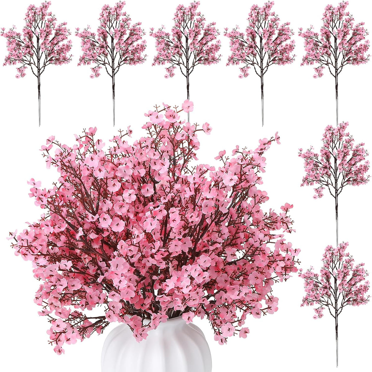 21 Stems Pink Babys Breath Artificial Flowers