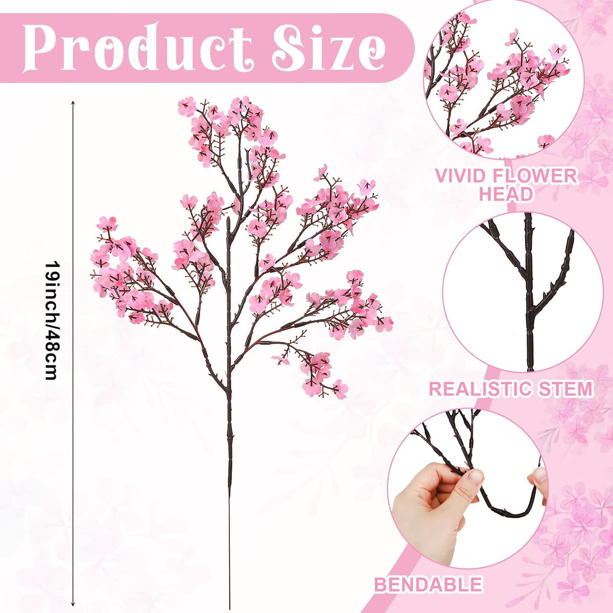 21 Stems Pink Babys Breath Artificial Flowers