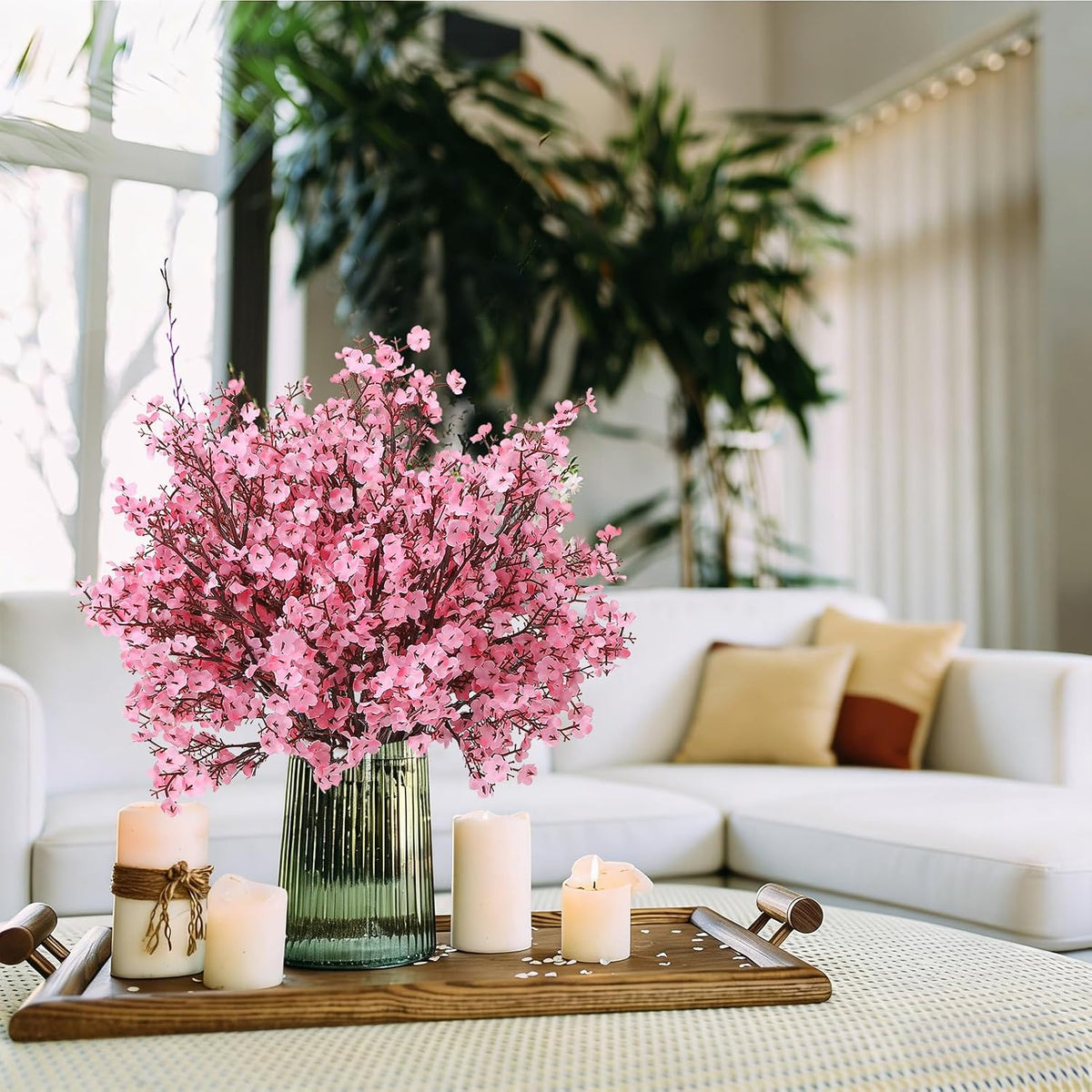 21 Stems Pink Babys Breath Artificial Flowers