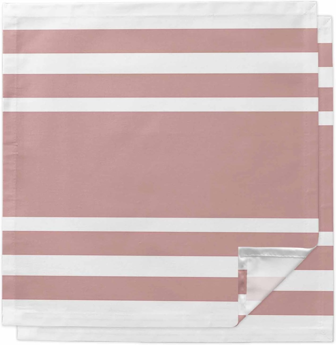 Cloth Napkins 20 x 20 Inch Geometric Pattern Dinner Napkins Set Pink Stripe Reusable Washable Napkins Cloth for Dinner, Party, Wedding, Restaurant