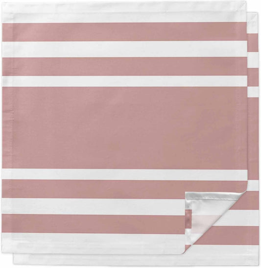 Cloth Napkins 20 x 20 Inch Geometric Pattern Dinner Napkins Set Pink Stripe Reusable Washable Napkins Cloth for Dinner, Party, Wedding, Restaurant