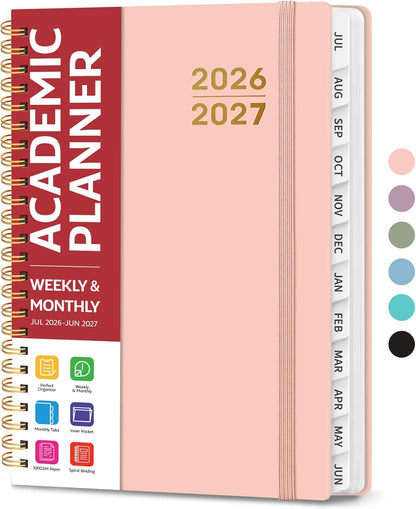 Planner 2026-2027, Jul 2026-Jun 2027 Monthly & Weekly Calendar Book