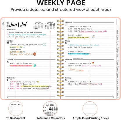 Planner 2026-2027, Jul 2026-Jun 2027 Monthly & Weekly Calendar Book