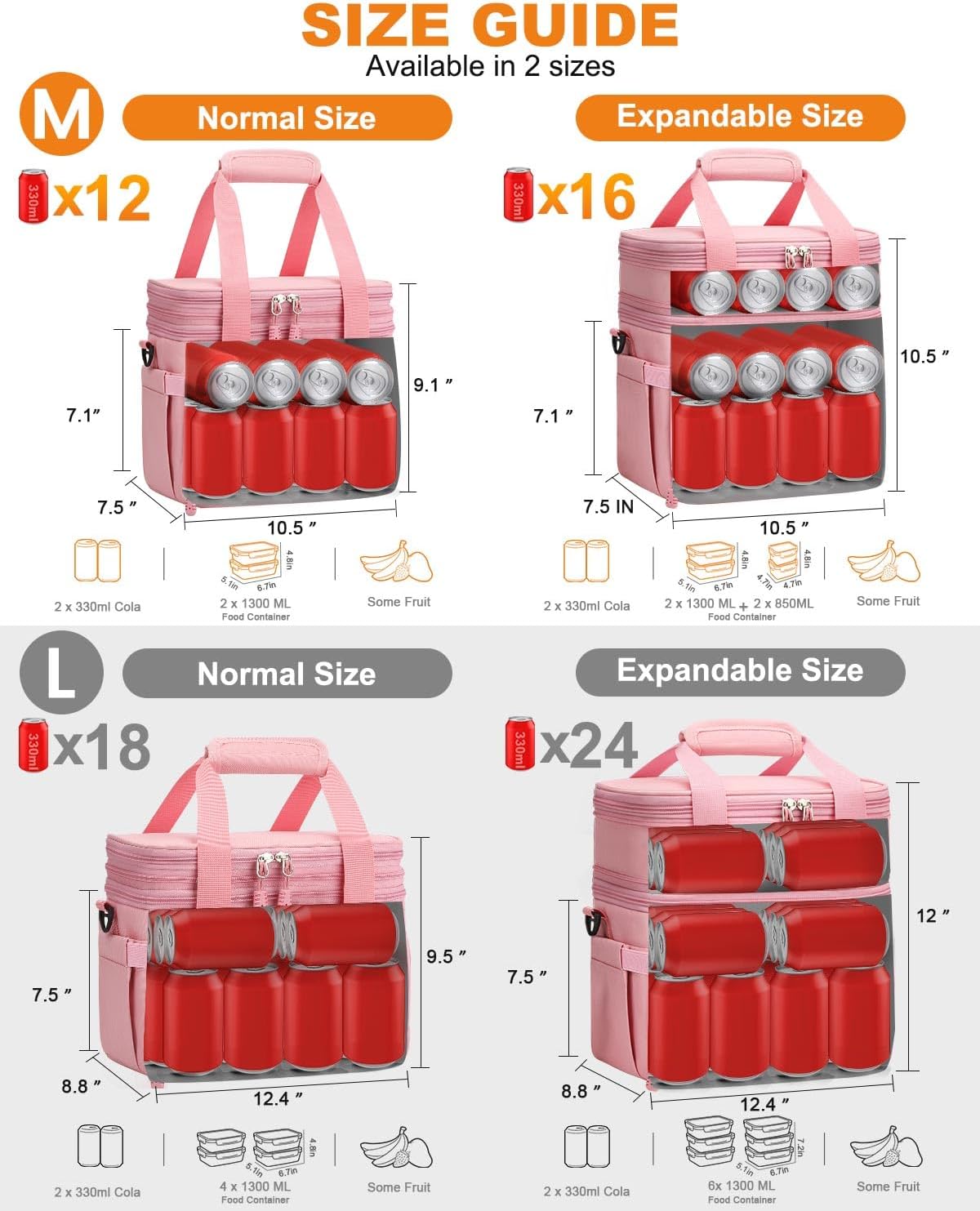 Lunch Box for Men Women Double Decker Insulated Lunch Bag for men