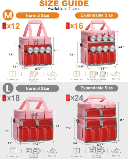 Lunch Box for Men Women Double Decker Insulated Lunch Bag for men