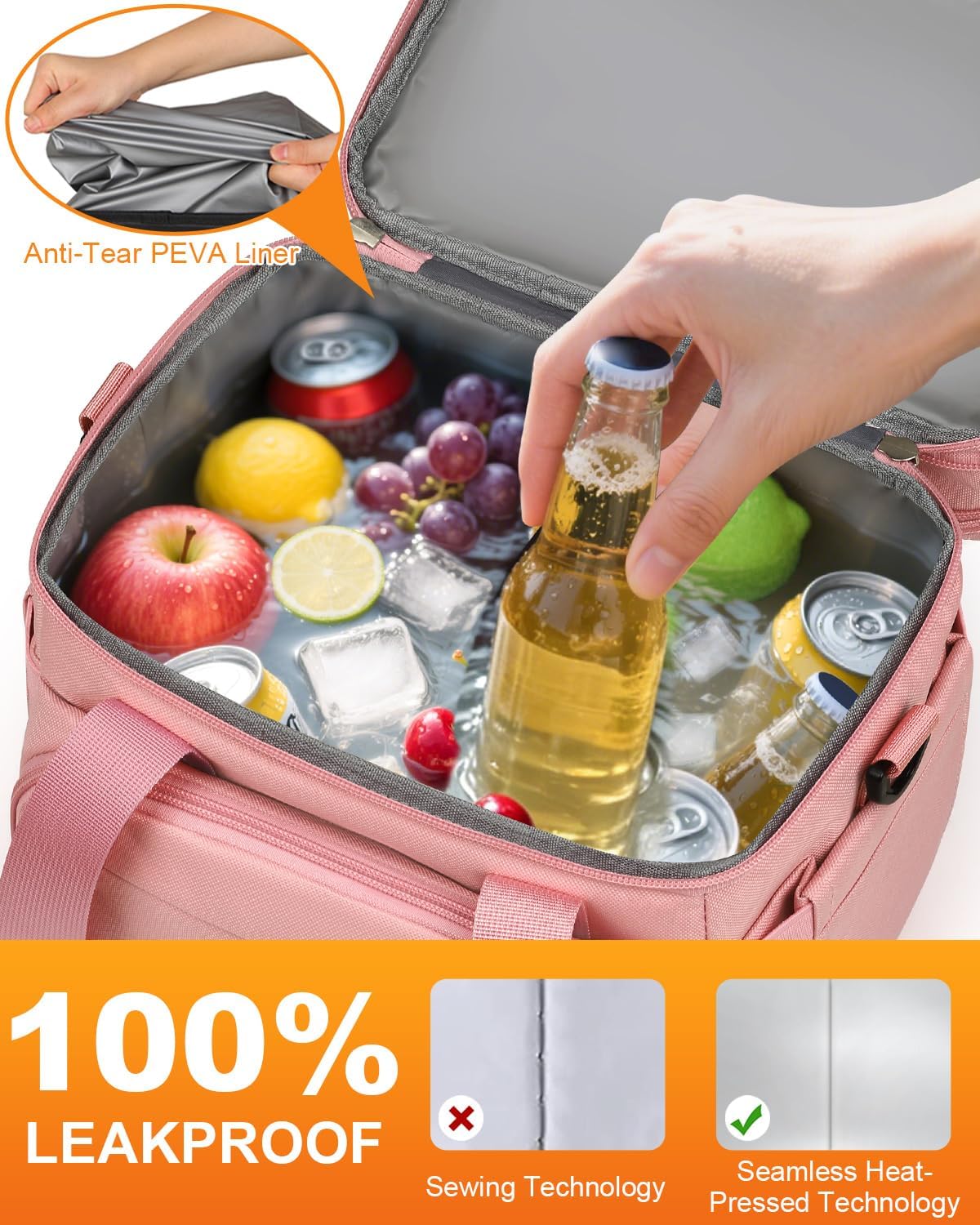 Lunch Box for Men Women Double Decker Insulated Lunch Bag for men