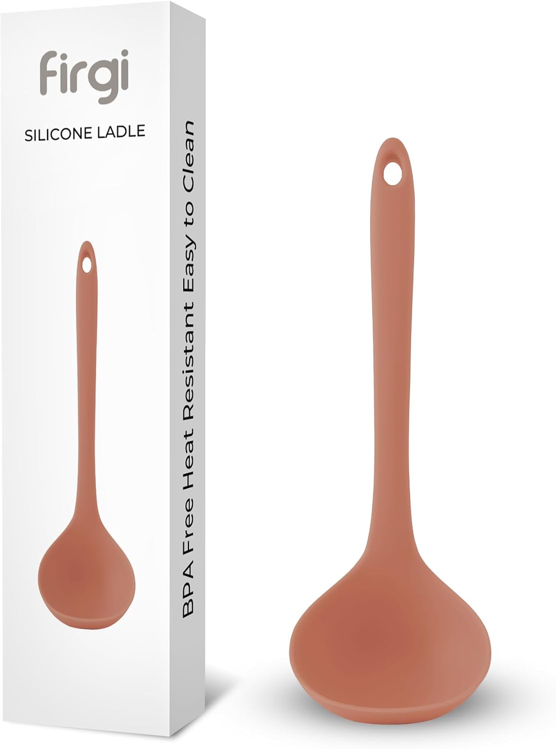 Platinum Silicone Cooking Ladle for Baking, Scraping & Mixing, 100% Food Grade Colorful Silicone Kitchen & Serving Utensils, Heat Resistant, Non-Stick Cookware - 8.6 inch Indie Pink