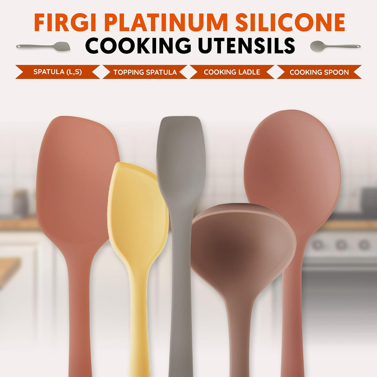 Platinum Silicone Cooking Ladle for Baking, Scraping & Mixing, 100% Food Grade Colorful Silicone Kitchen & Serving Utensils, Heat Resistant, Non-Stick Cookware - 8.6 inch Indie Pink